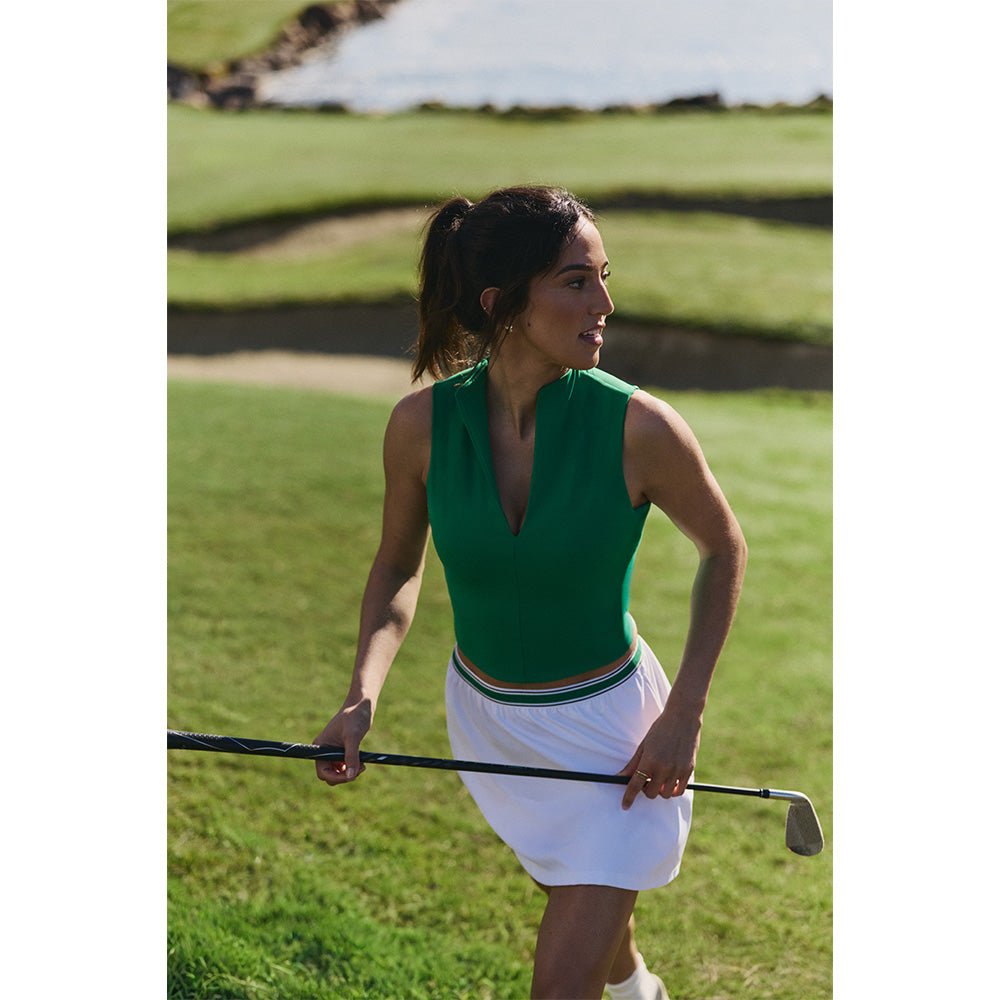 Women's MoveKnit Afterglow Sleeveless Mock Neck Cropped Polo