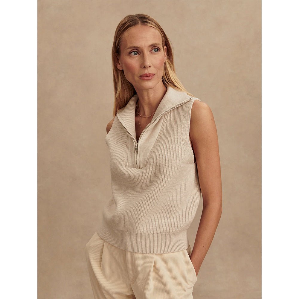 Women's Amina Knit Sleeveless 1/2 Zip Sweater - Fairway Styles