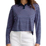 Women's Striped It Tech Pique Relaxed Long Sleeve Polo