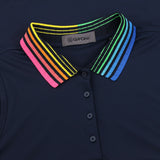 Women's Gradient Collar Silky Tech Nylon Sleeveless Polo