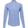 Women's Long Sleeve 1/4 Zip Mock Neck Top - Landon Stripe II Print