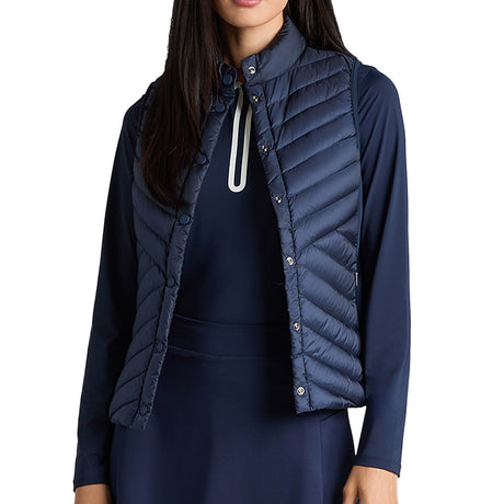 Women's V-Down Quilted Stretch Tech Interlock Vest