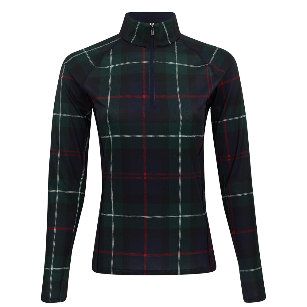 Women's Plaid Stretch-Jersey 1/4 Zip Pullover
