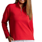 Women's Long Sleeve Mock Neck Top - Popcorn Stitch - Fairway Styles