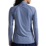 Women's Gingham Stretch-Jersey 1/4 Zip Pullover