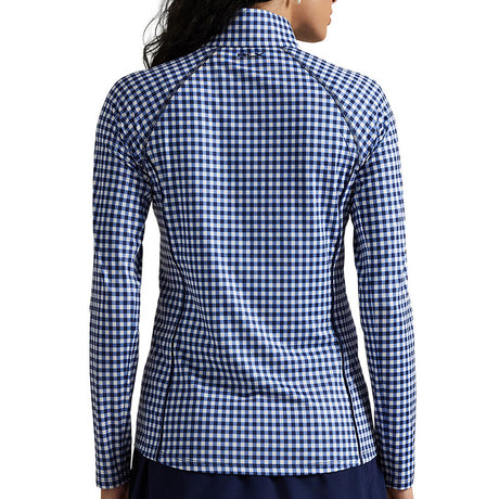 Women's Gingham Stretch-Jersey 1/4 Zip Pullover