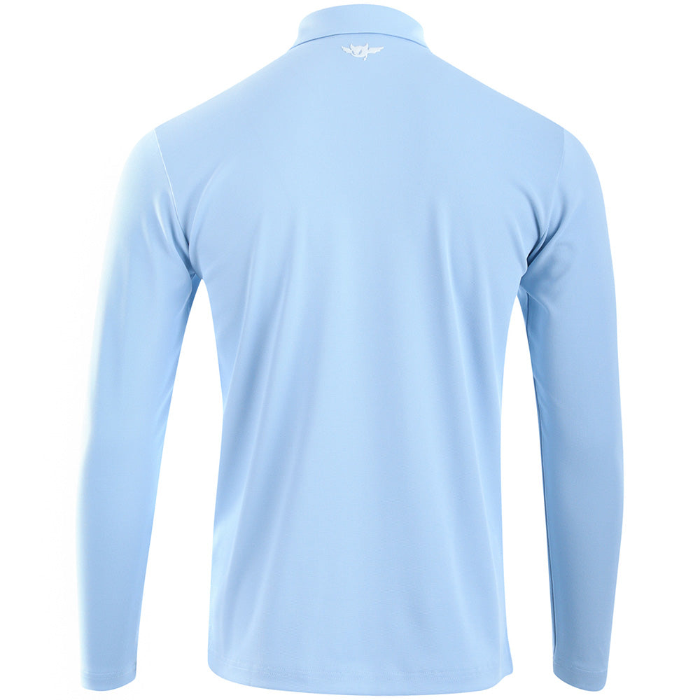 Logo Placket Long Sleeve Polo