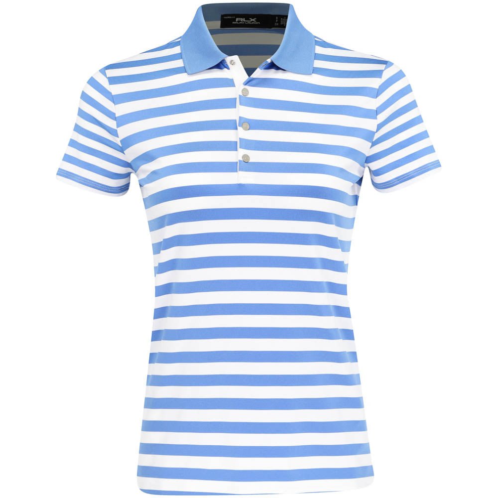 Women's Lightweight Airflow Tailored Fit White Stripe Polo
