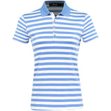 Women's Lightweight Airflow Tailored Fit White Stripe Polo