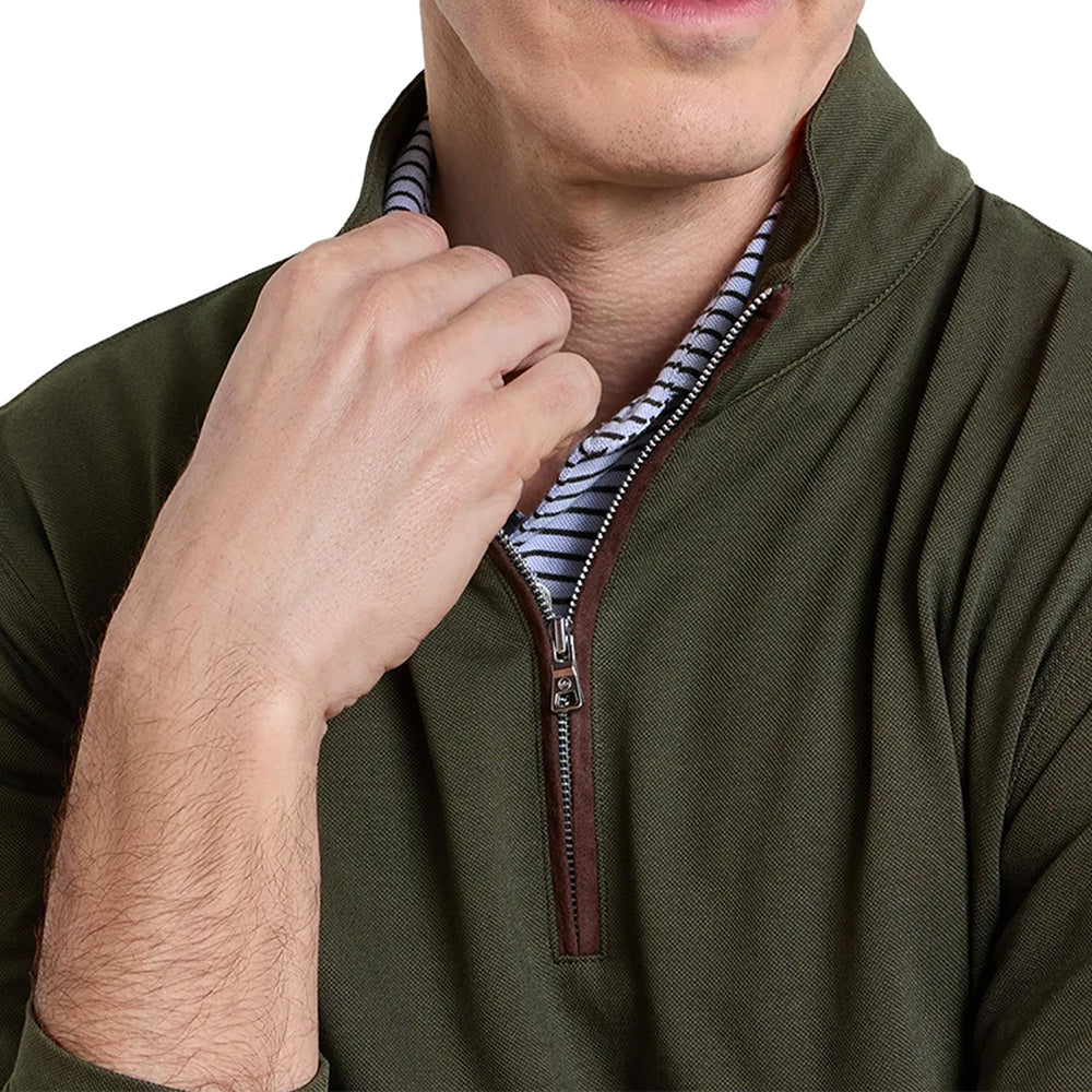 Albatross Cotton-Blend Piqué 1/4 Zip