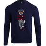 Merino Coolmax Bear Crewneck Sweater