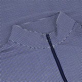 Women's Long Sleeve Mock Neck Top - Mini Check Print