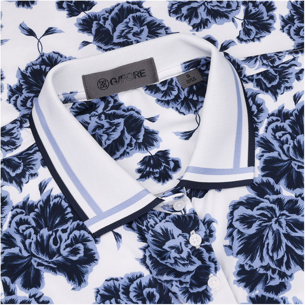 Women's Floral Print Silky Tech Sleeveless Polo