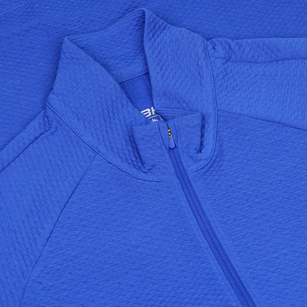 Solid Popcorn Stitch 1/4 Zip Mock Neck Pullover