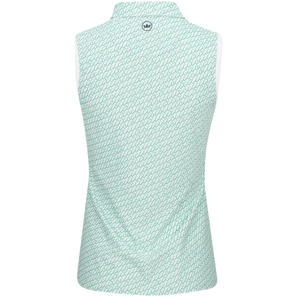 Women's Stepped Clubs Banded Sport Mesh Sleeveless Polo
