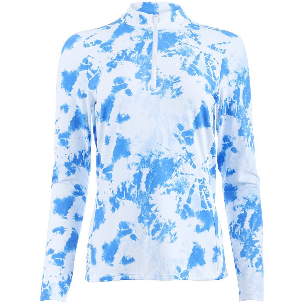 Women's Ultimate365 Printed Long Sleeve 1/4 Zip Mock Neck Polo - Fairway Styles