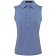 Women's Fine Tech Engineered Stripe Sleeveless Polo - Fairway Styles