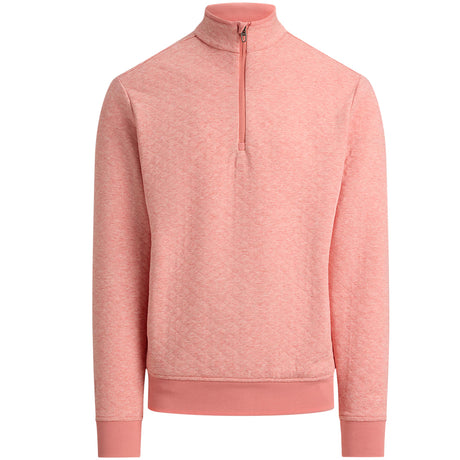 Quilted Double-Knit 1/4 Zip Mock Neck Sweatshirt