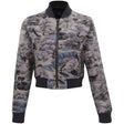Women's Where Wolves Roam Jacquard Bomber Jacket - Fairway Styles