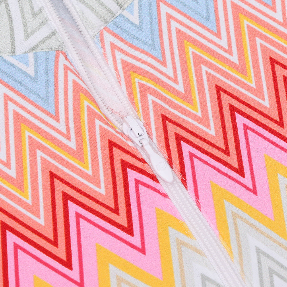 Women's Long Sleeve 1/4 Zip Mock Neck Top - Susan Print