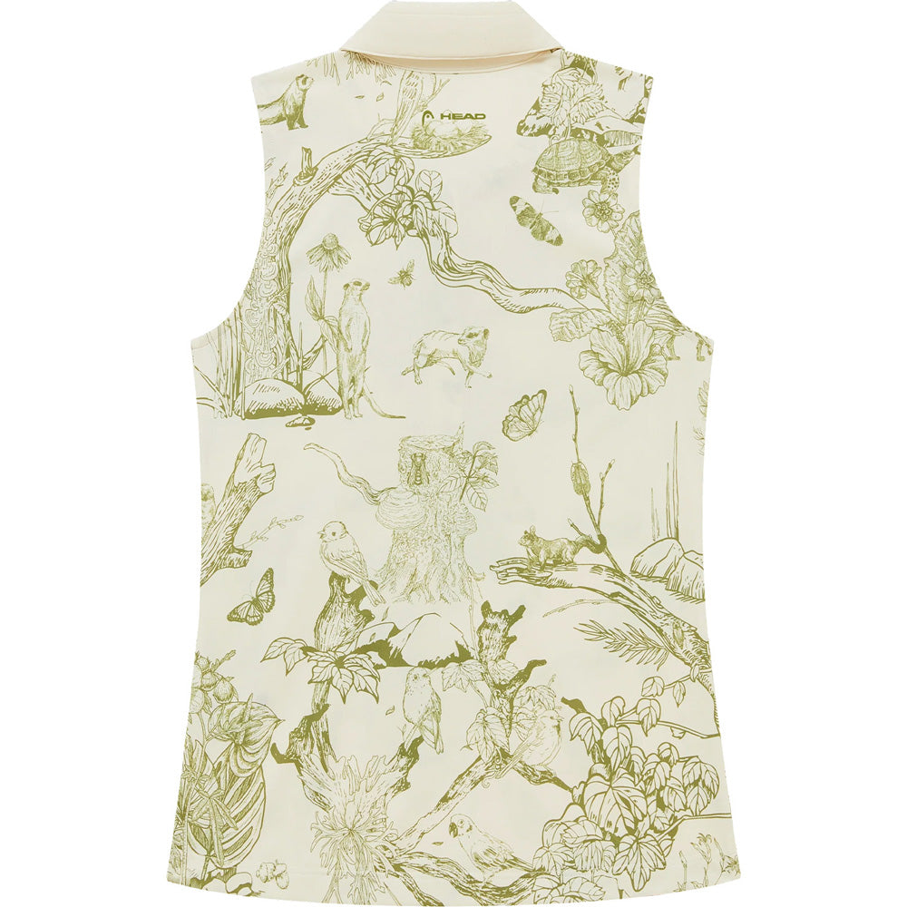 Women's Sleeveless Tie Collar Top