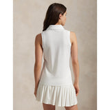 Women's Sleeveless Air Tech Pique Scallop Placket Tailored Fit Polo - Fairway Styles