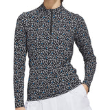 Women's Ultimate365 Printed Long Sleeve 1/4 Zip Mock Neck Polo