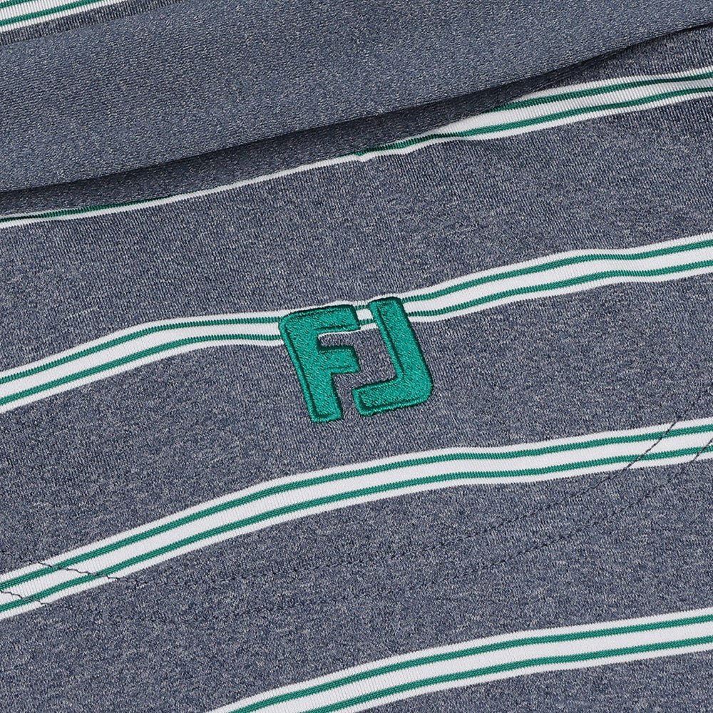 Open Stripe Heather Polo