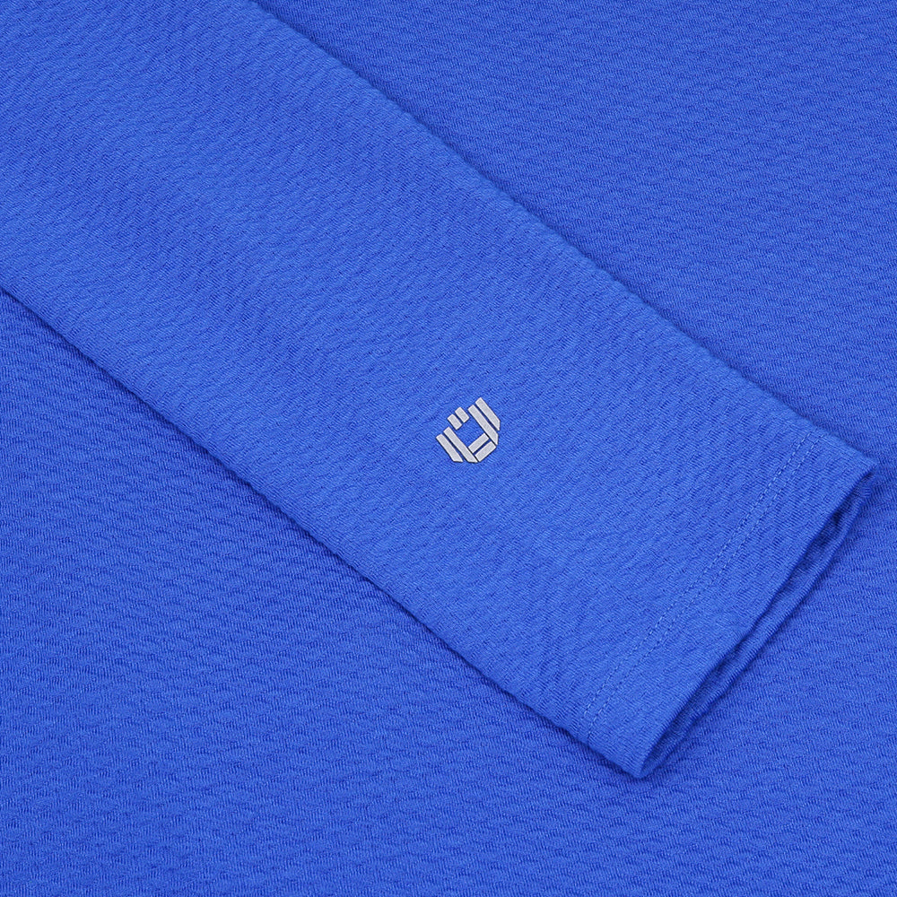 Solid Popcorn Stitch 1/4 Zip Mock Neck Pullover
