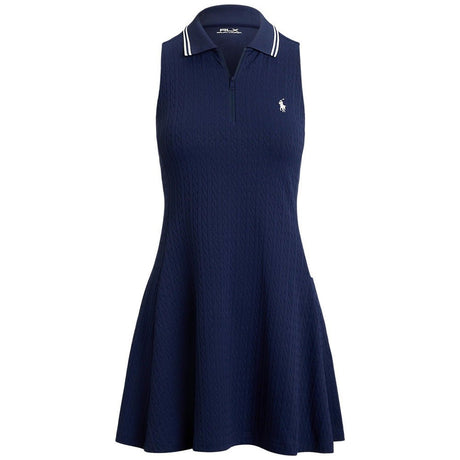 Women's Stretch Jacquard Sleeveless 1/4 Zip Polo Dress - Fairway Styles