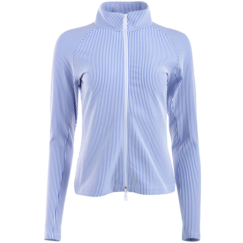 Women's Seersucker Mock Neck Jacket