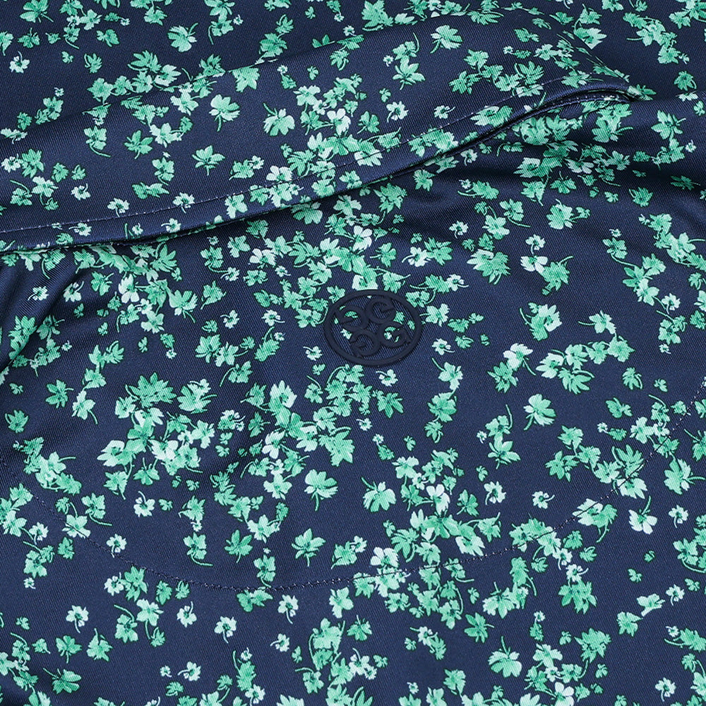Stamped Floral Tech Jersey Polo