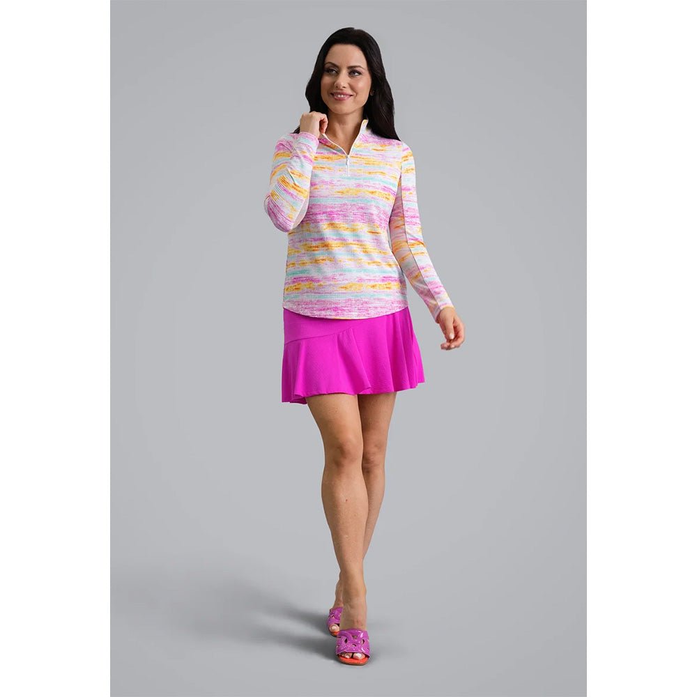 Women's Long Sleeve Mock Neck Top - Gia Print