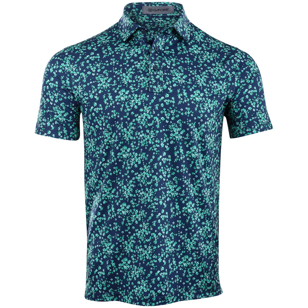 Stamped Floral Tech Jersey Polo