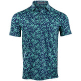 Stamped Floral Tech Jersey Polo