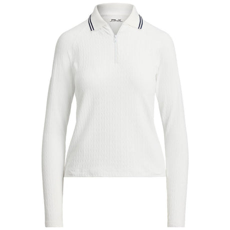 Women's Cable Long Sleeve 1/4 Zip Polo - Fairway Styles