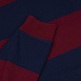 Big Fit Striped Jersey Rugby Long Sleeve Polo