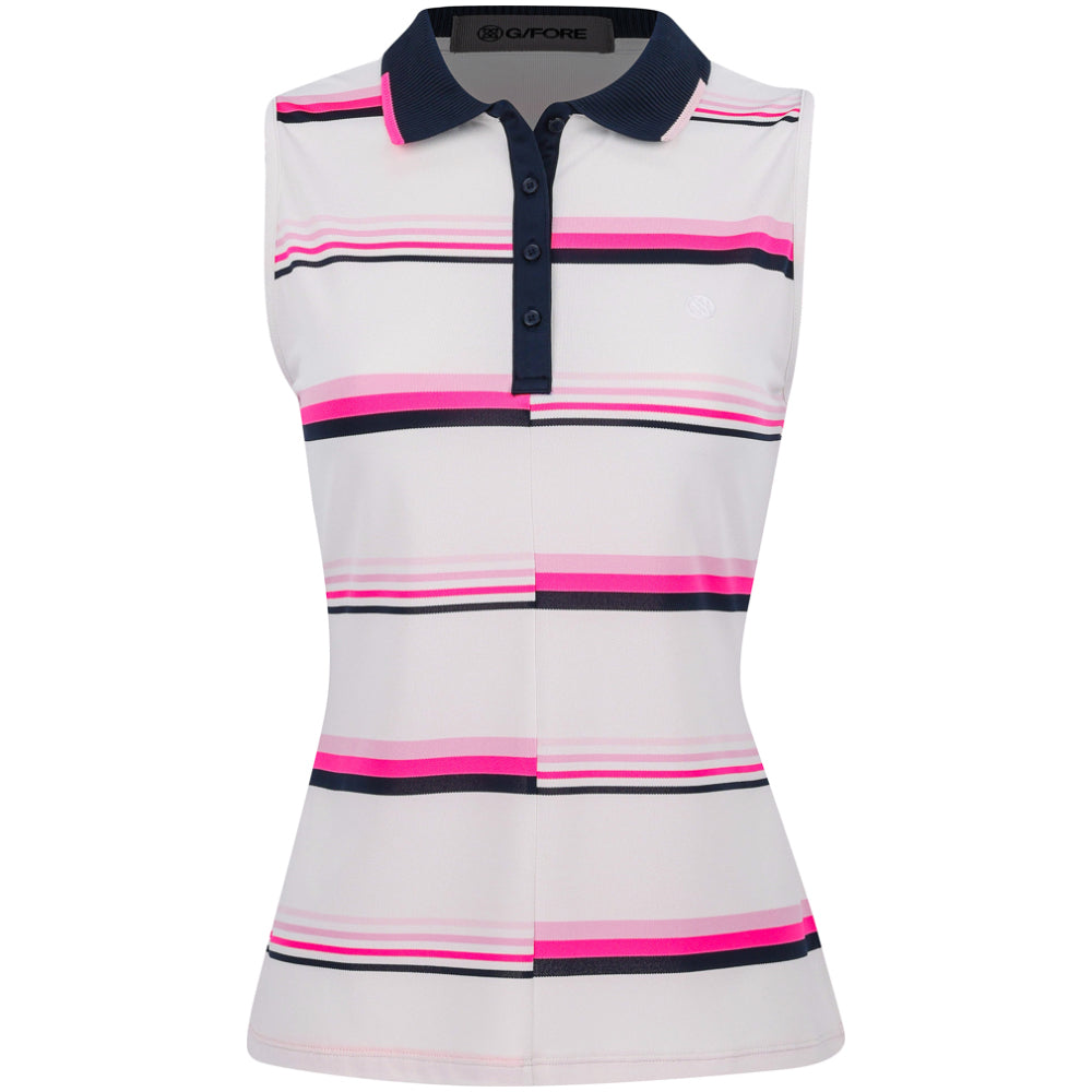 Women's Tech Piqué Engineered Stripe Performance Sleeveless Polo