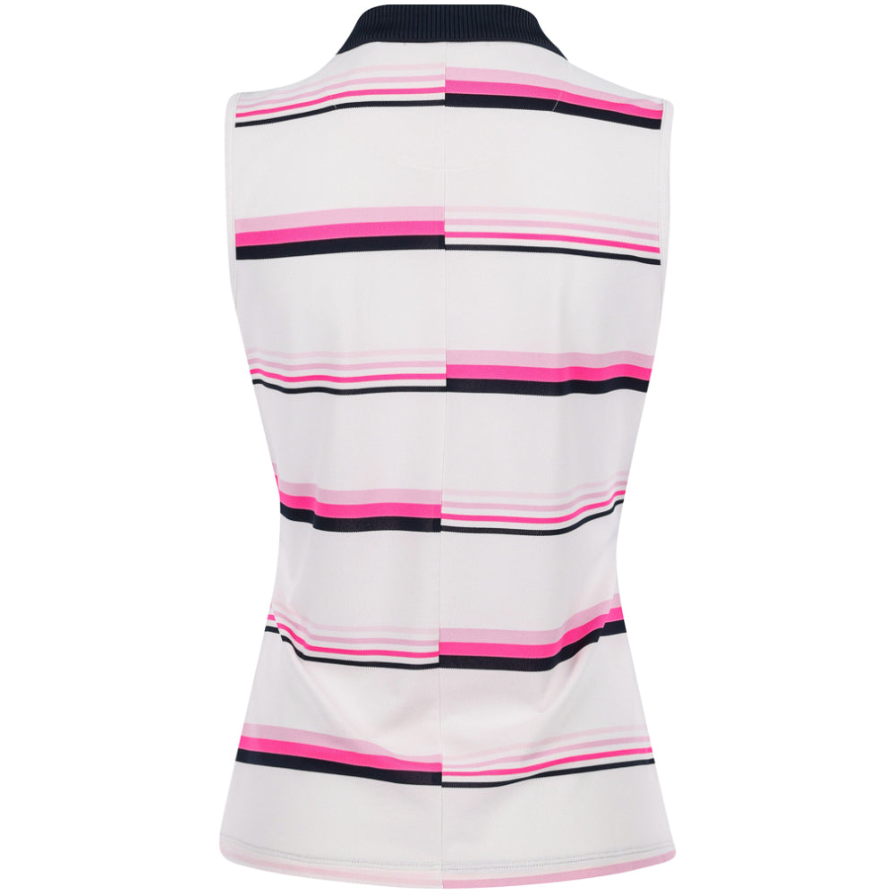 Women's Tech Piqué Engineered Stripe Performance Sleeveless Polo