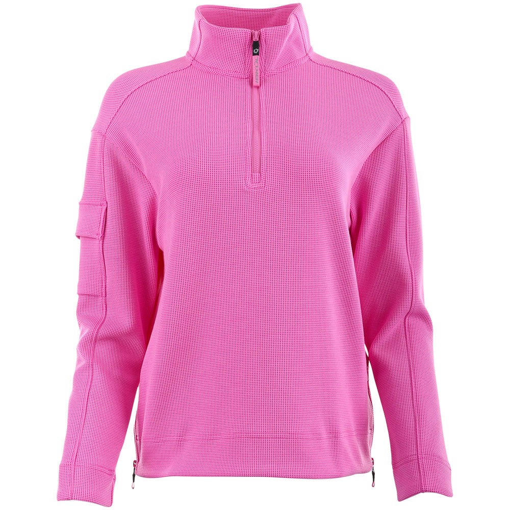 Women's Micro Waffle Knit 1/4 Zip Pullover
