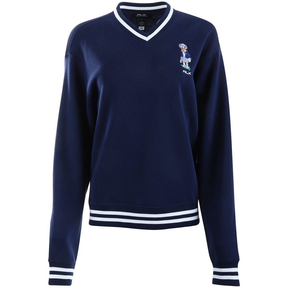 Women's Polo Bear Fleece V-Neck Pullover