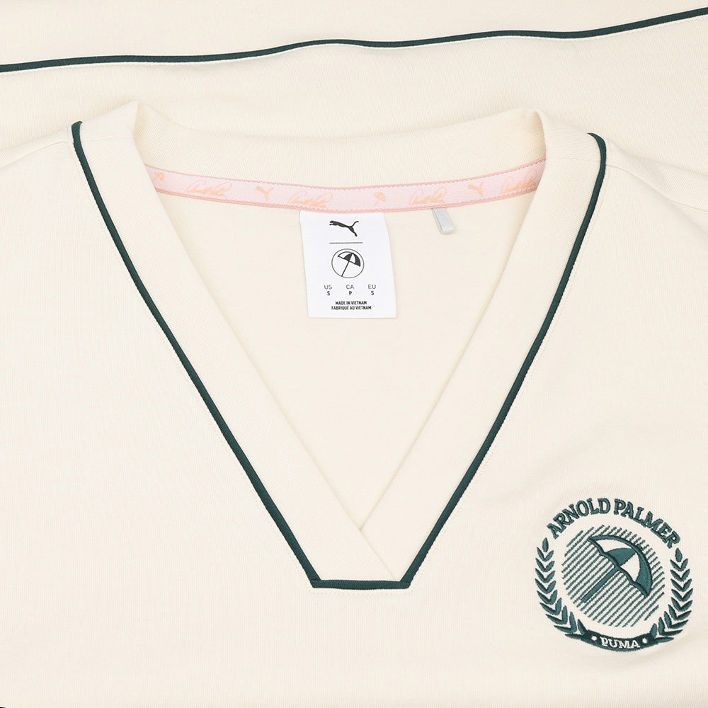 PUMA x Arnold Palmer Women's Cloudspun Fleece V-Neck Sweater