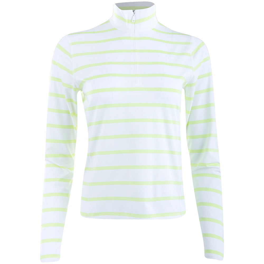 Women's Striped Stretch-Jersey 1/4 Zip Pullover