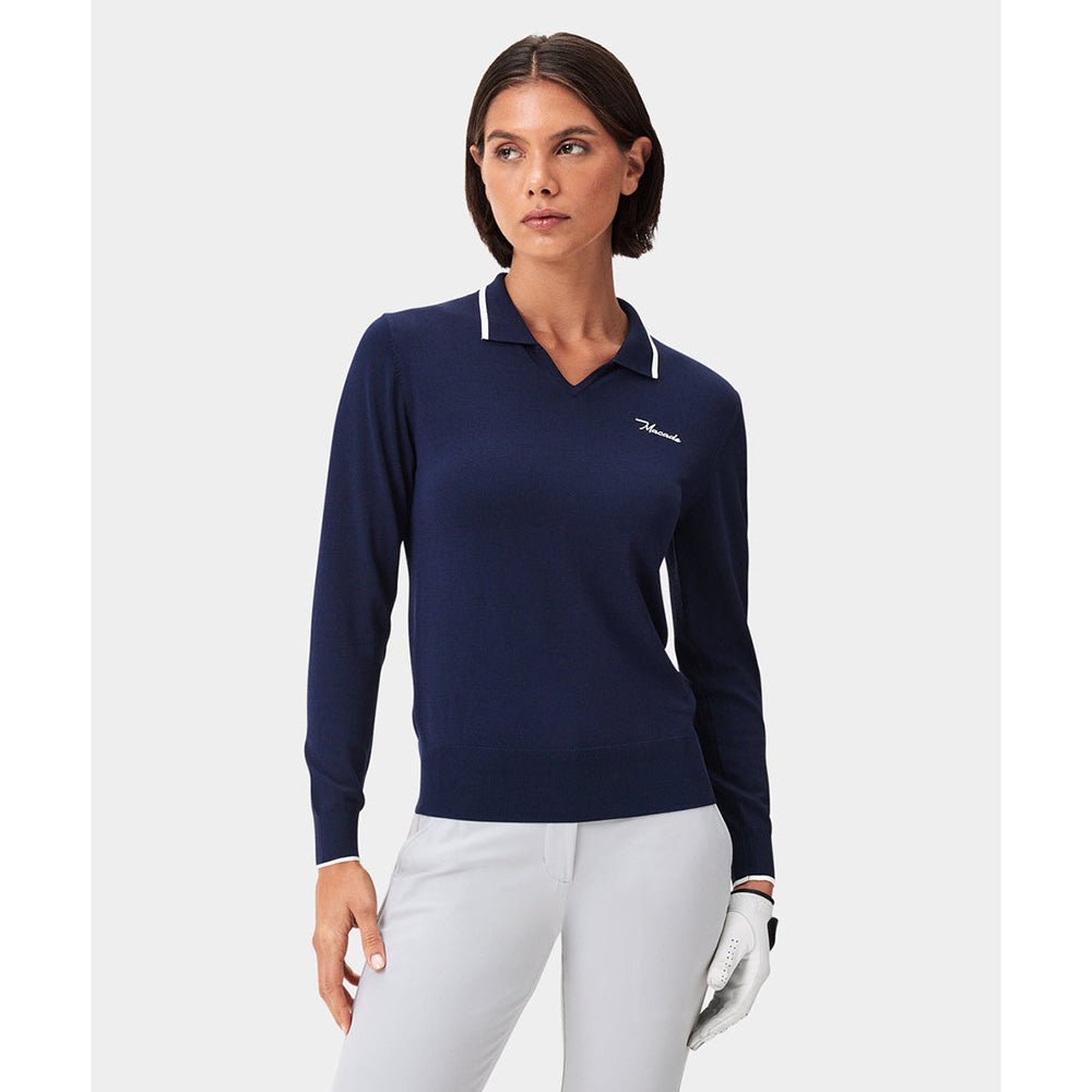 Women's Ella Knit Long Sleeve Polo - Fairway Styles