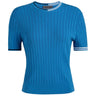 Women's Cable Knit Short Sleeve Crewneck Sweater