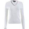 Women's Cable Knit Cashmere V-Neck Sweater