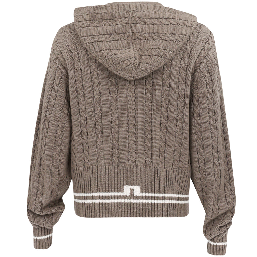 Women's Camilla Cable Knit Wool Full Zip Hoodie