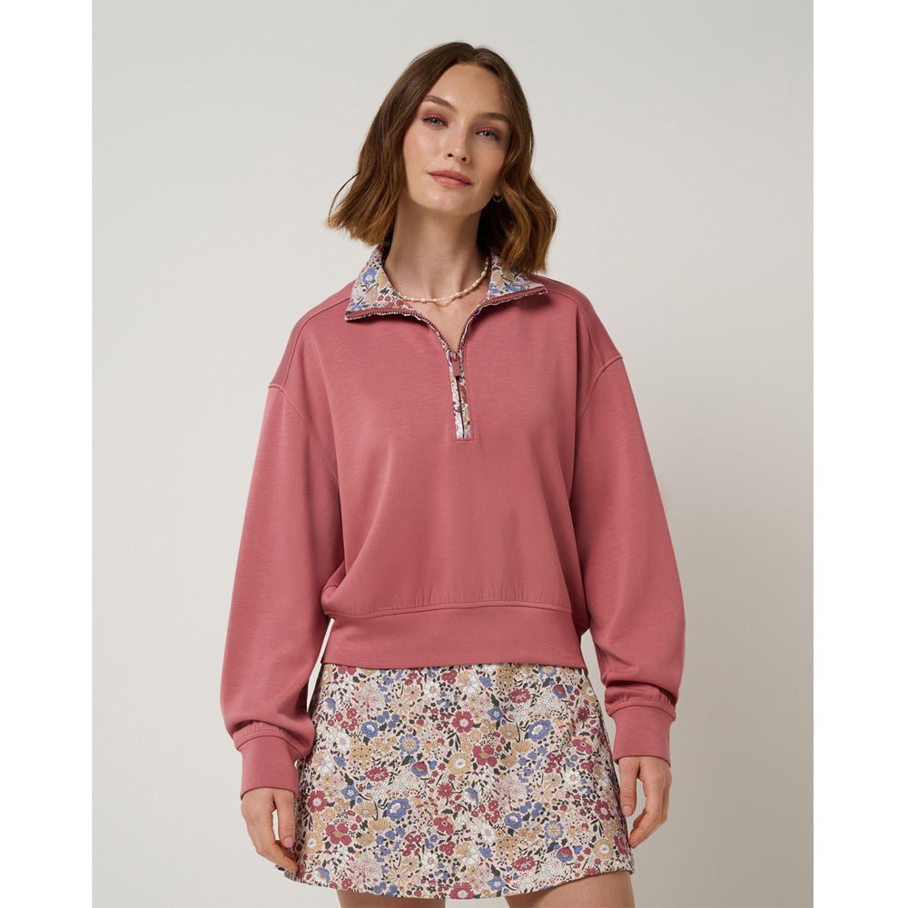 TravisMathew x Liberty London Women's Wharfedale Field Print 1/2 Zip Pullover