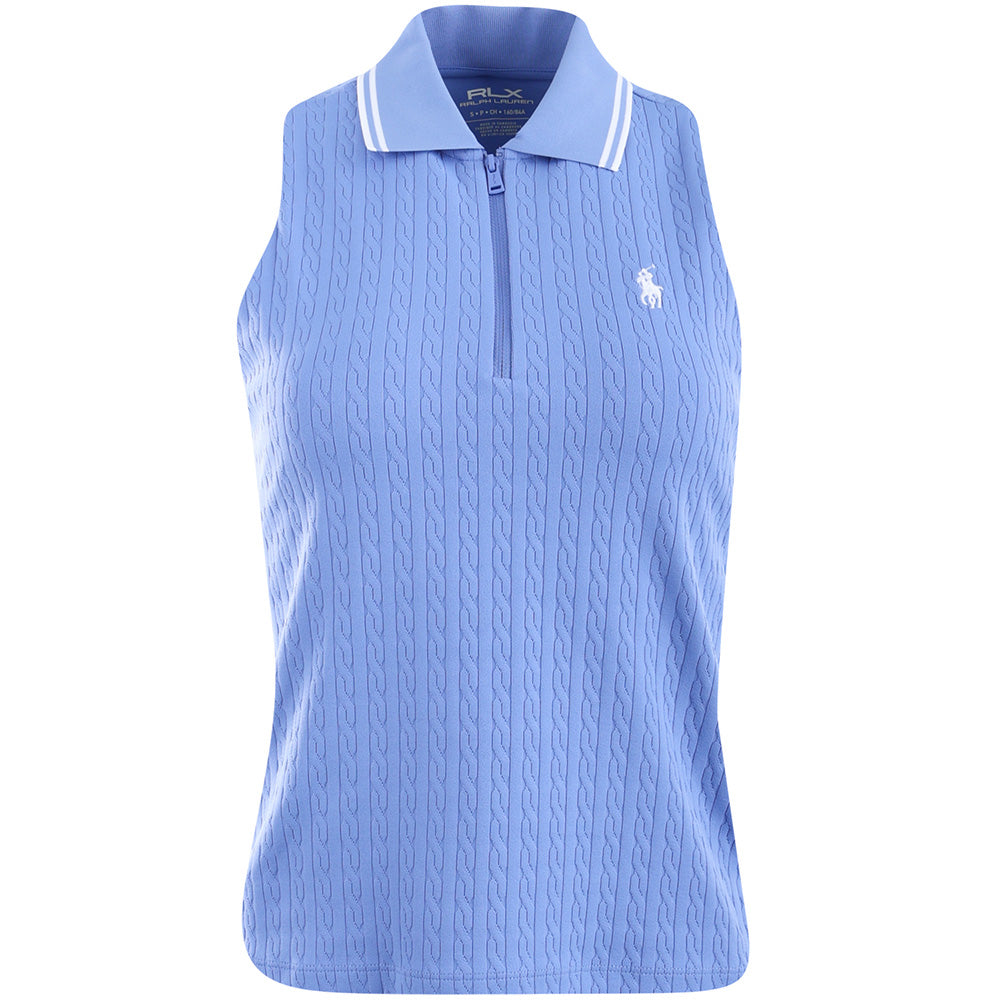 Women's Active Cable Sleeveless 1/4 Zip Polo
