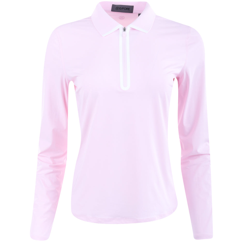 Women's Silky Tech Nylon Long Sleeve 1/4 Zip Polo